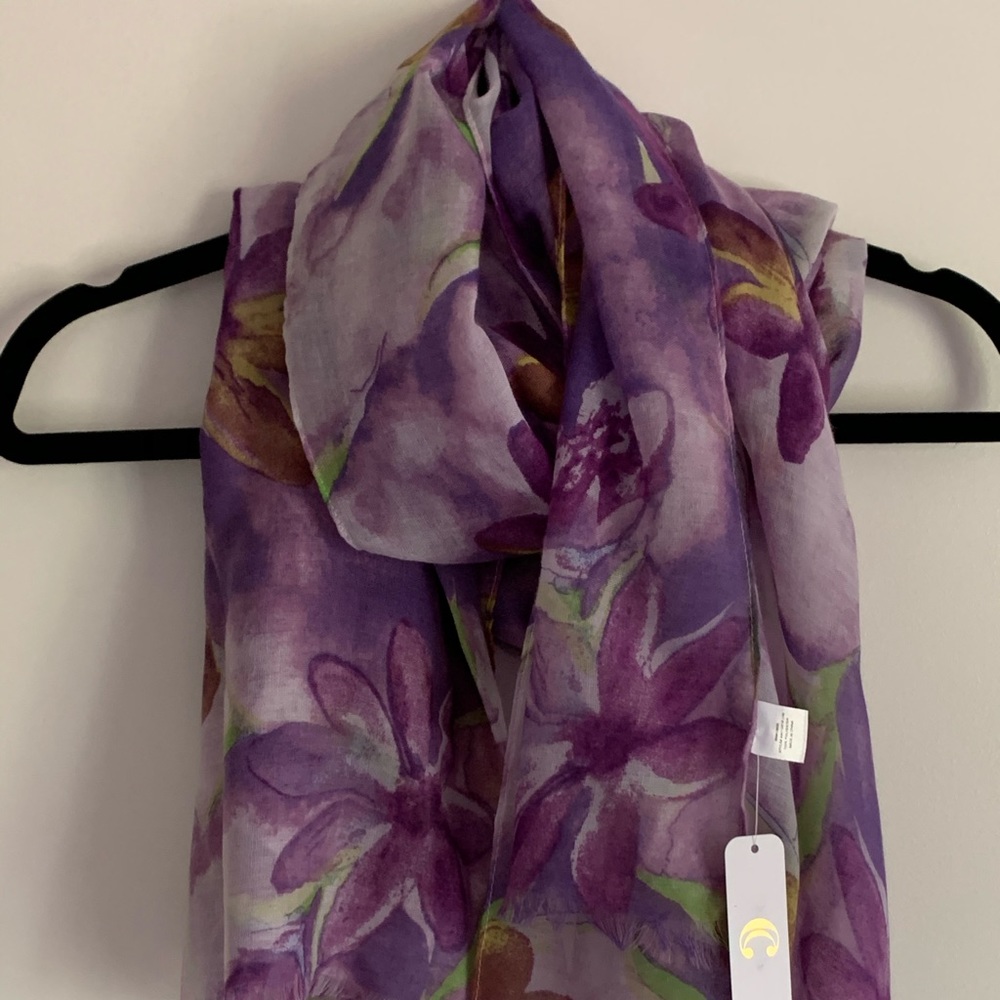 Purple Floral Scarf